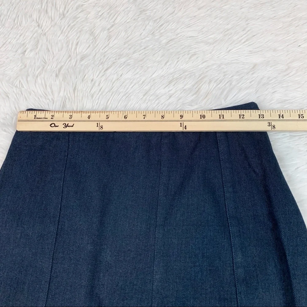 Diane Von Ferstenberg‎ ruffle embellishment denim mini skirt embroidered logo